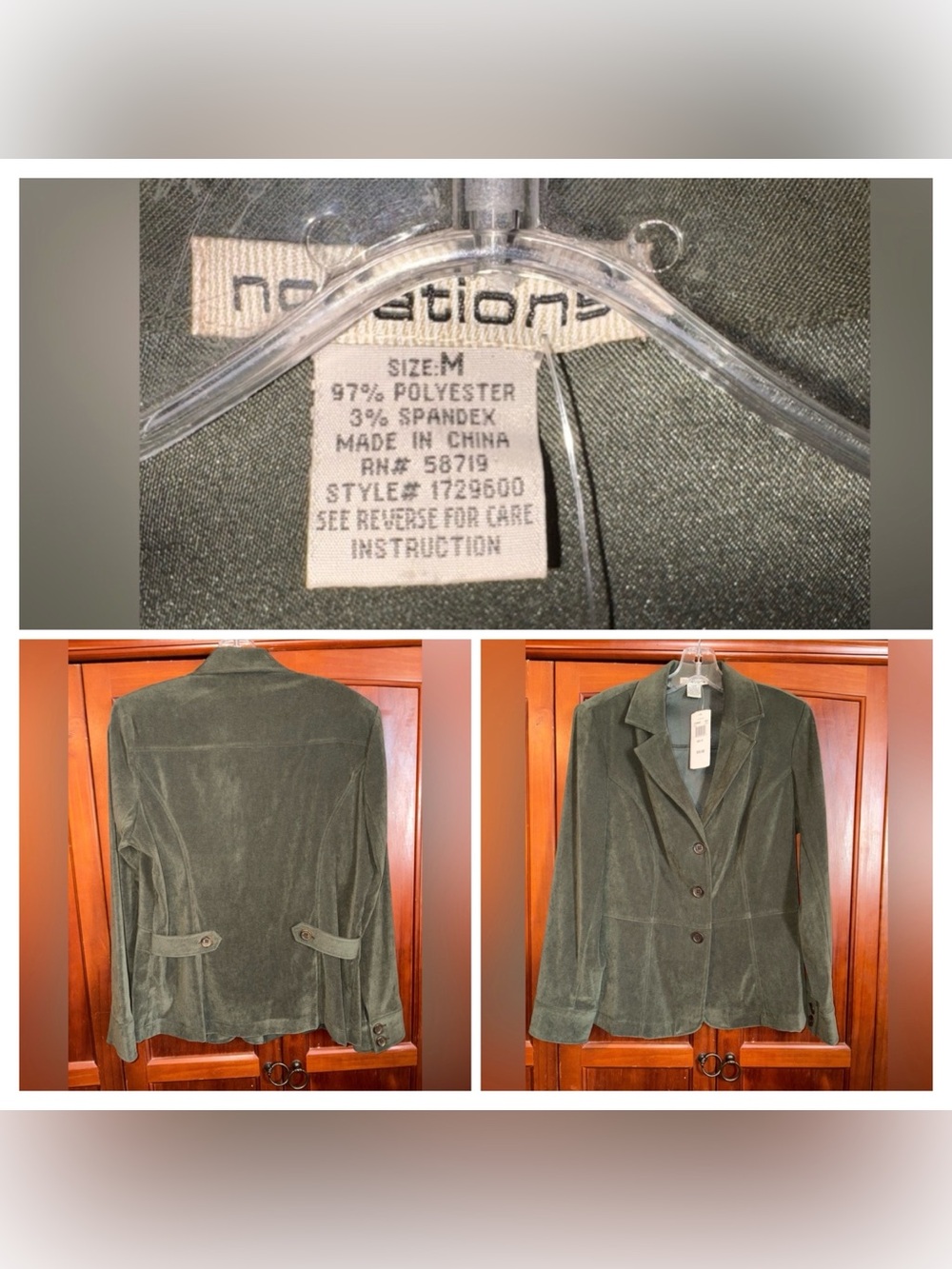 Notations‎ Forest Green Blazer #1039